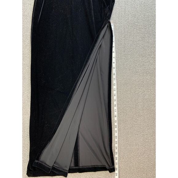 Vintage Atria Dress Velvet Formal Maxi Sleeveless Black Size Medium - Picture 7 of 7